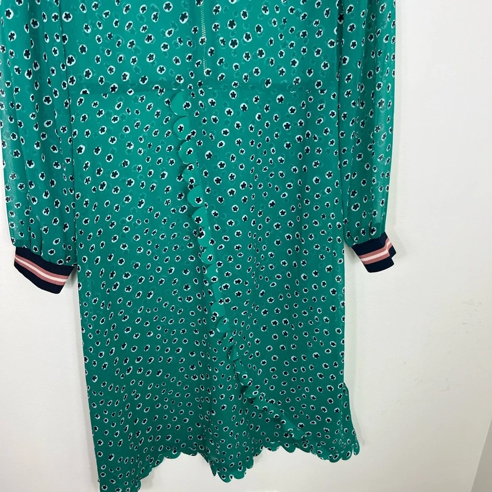 Ted Baker Sibella Green Floral Sheer Dress Sz 0 - Picture 6 of 14